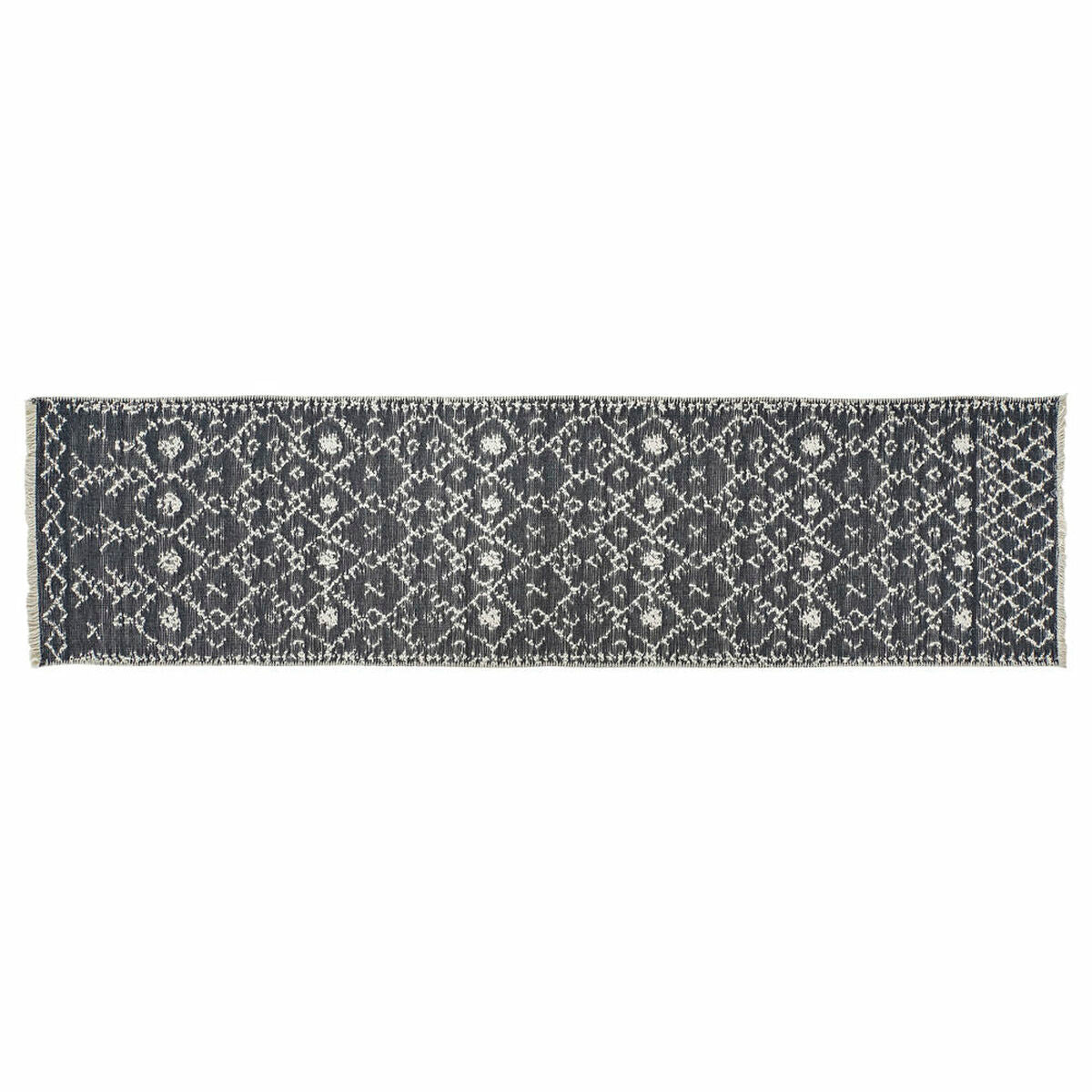 Teppich DKD Home Decor Weiß Grau Polyester Baumwolle (60 x 240 x 1 cm)