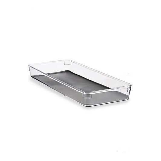 Schubladen-Organizer Grau Durchsichtig Kunststoff Silikon (16 x 4,5 x 40 cm)