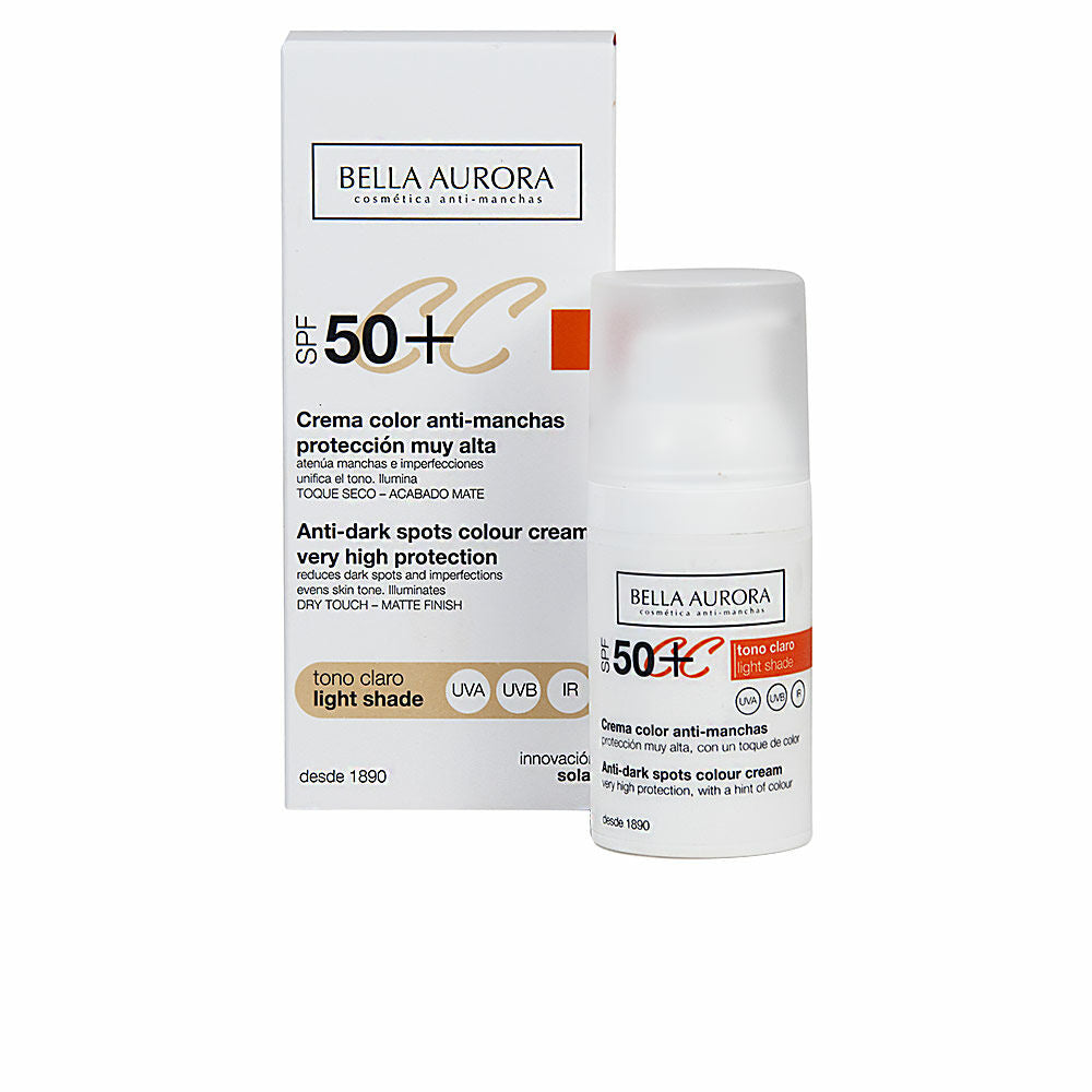 Anti-Fleckencreme Bella Aurora CC Cream Spf 50+ Heller Ton (30 ml)