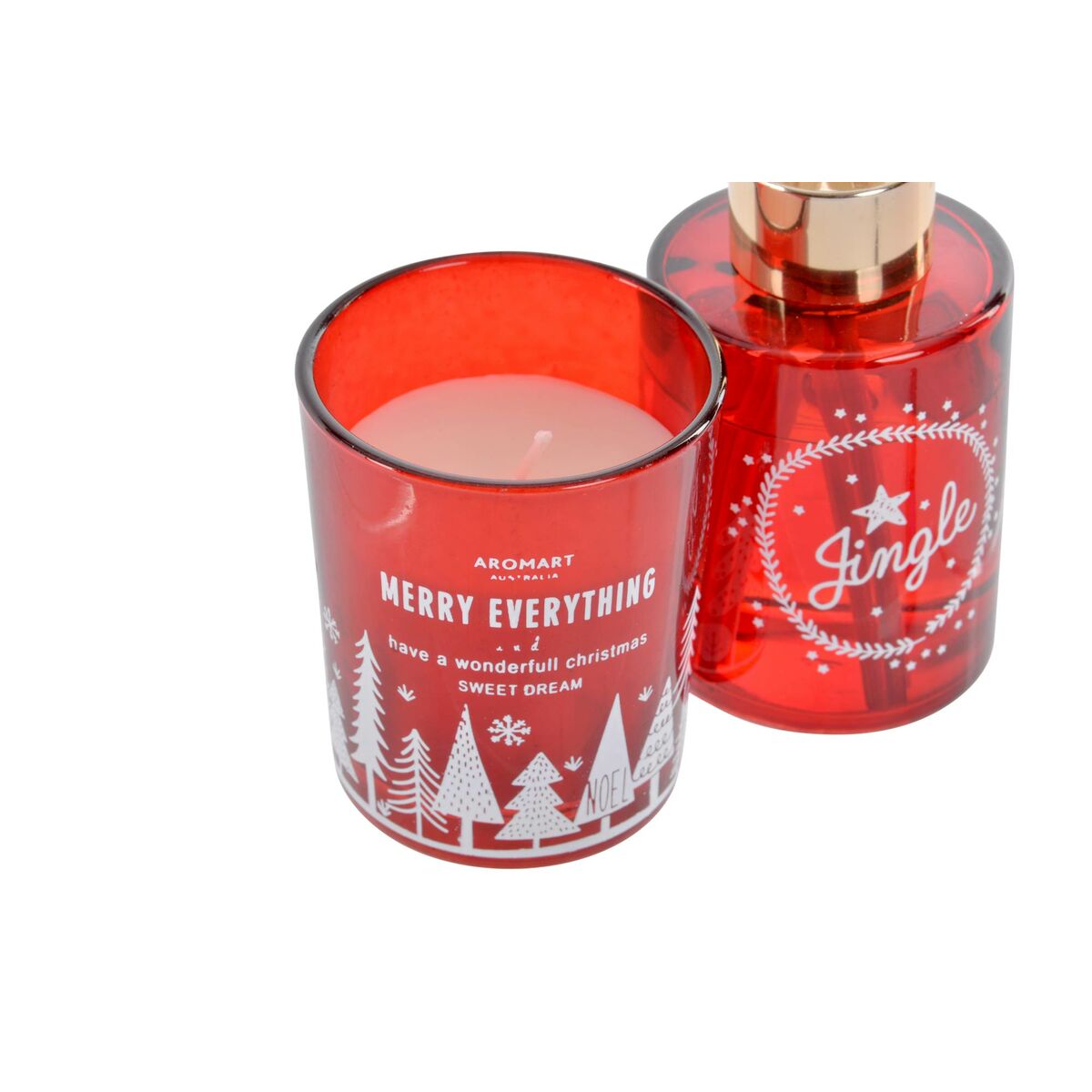 Parfümierte Kerzen-Set DKD Home Decor Kristall Weihnachten Wachs (60 ml)