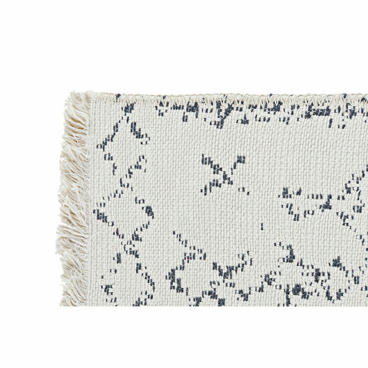 Teppich DKD Home Decor Weiß Grau Polyester Baumwolle (60 x 240 x 1 cm)