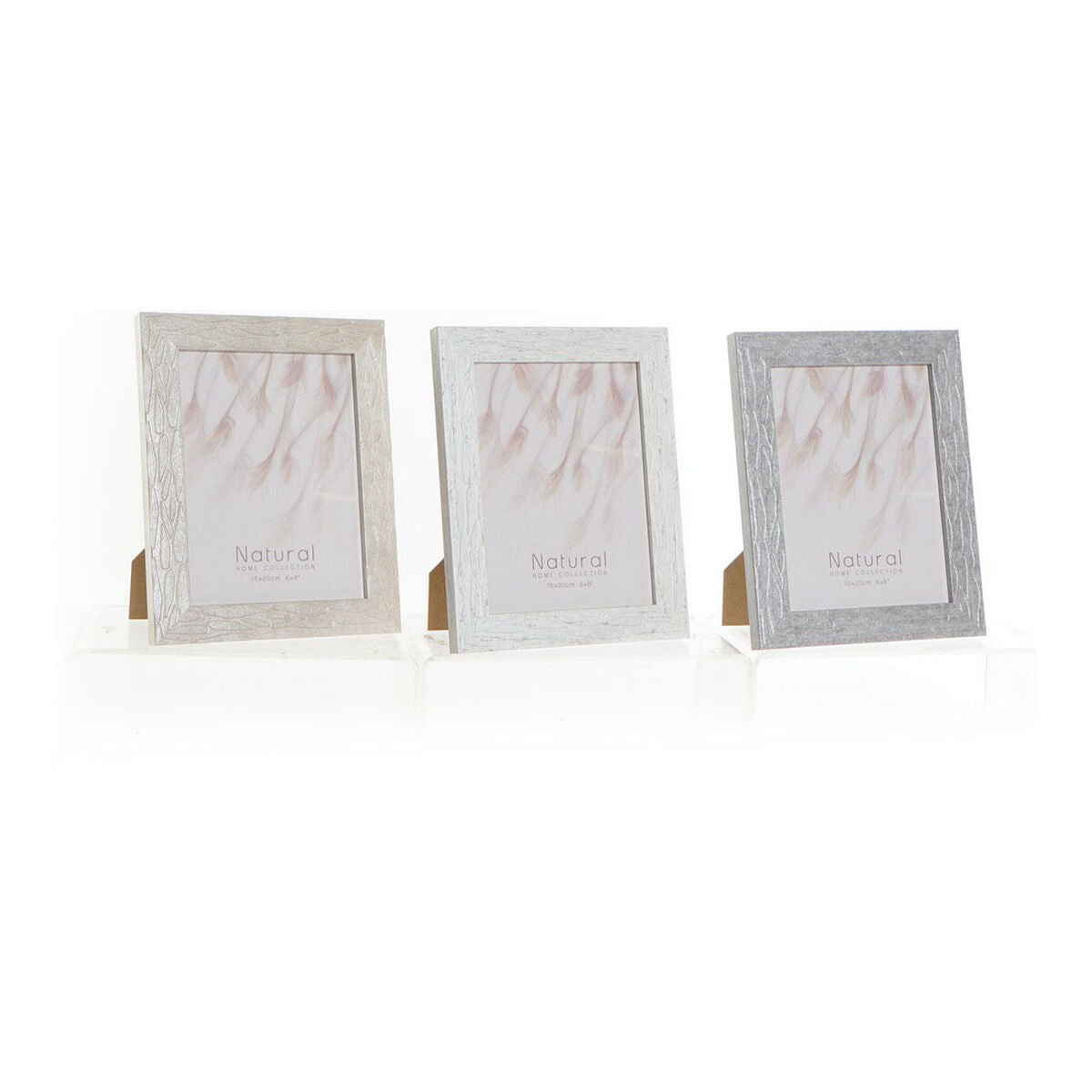 Fotorahmen DKD Home Decor Urban Kristall Grau Beige Weiß PS (19,5 x 2 x 24,7 cm) (3 Stück)