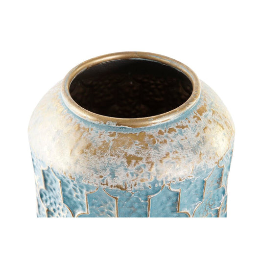 Vase DKD Home Decor Blau Golden Metall Araber (23 x 23 x 52 cm)